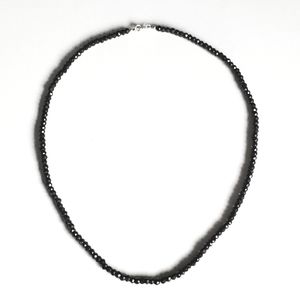 ⚫ Black Spinel Faceted Bead Necklace